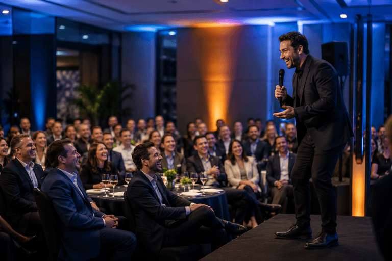 Por qué la contratación de comediantes se ha convertido en una tendencia para eventos empresariales